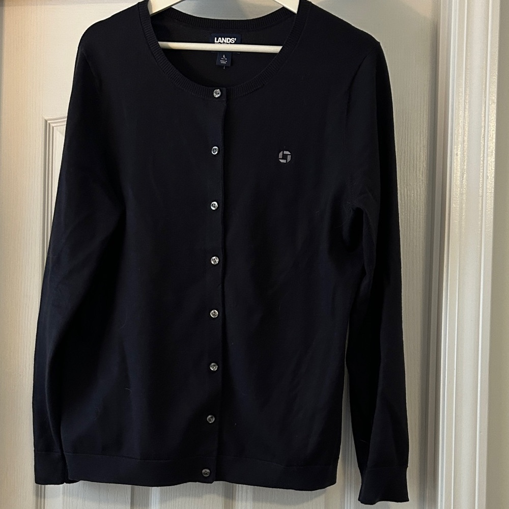 Chase Lands' End Women's Classic Navy Cardigan
